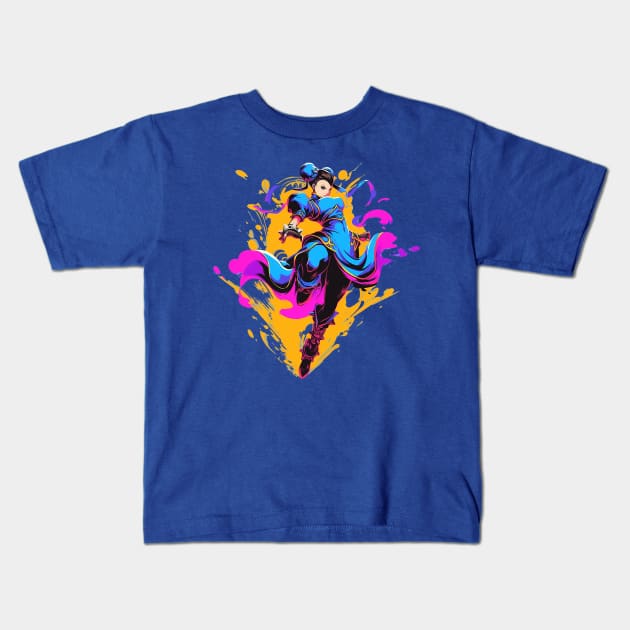 chun li Kids T-Shirt by skatermoment